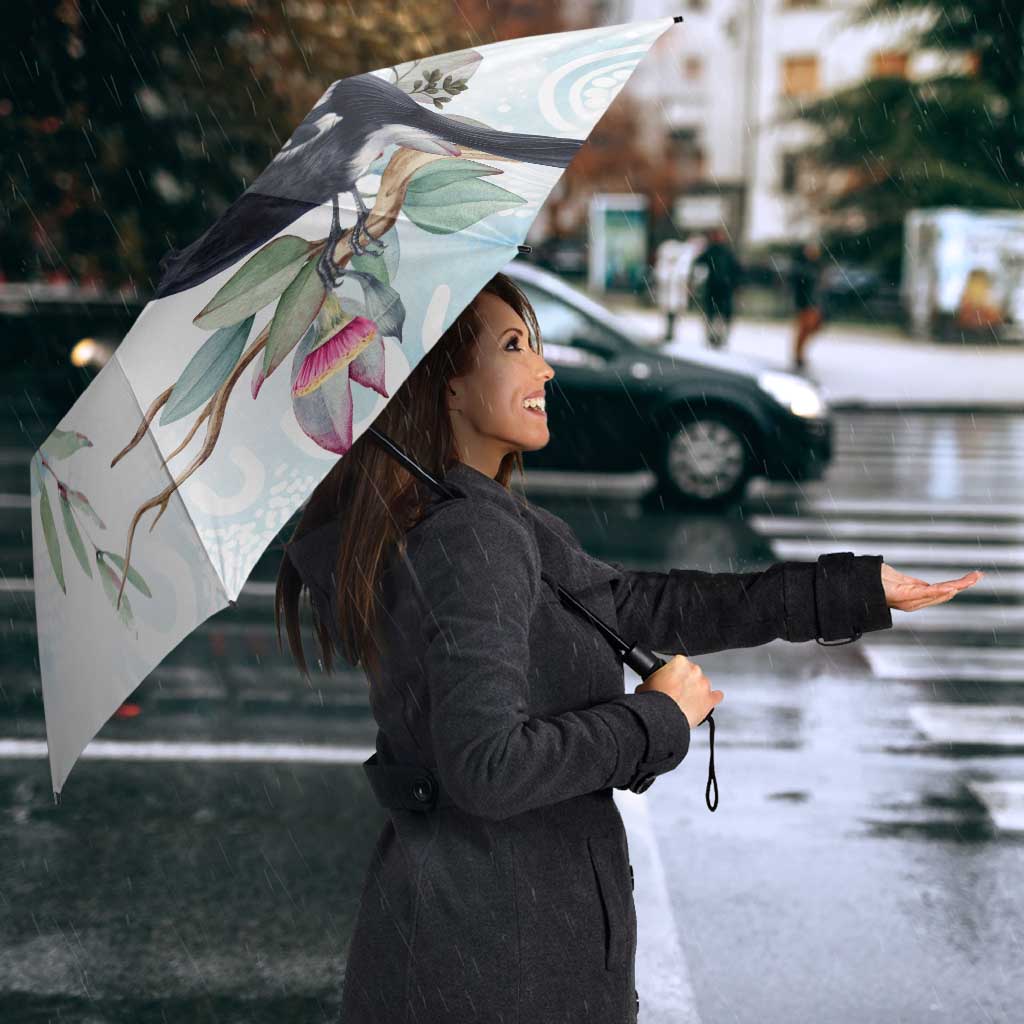 Australia Magpie Christmas Umbrella Eucalyptus Aboriginal Watercolor Stylized - Aussie Hoodie