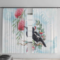 Australia Magpie Christmas Window Curtain Eucalyptus Aboriginal Watercolor Stylized - Aussie Hoodie