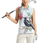 Australia Magpie Christmas Women Sleeveless Polo Shirt Eucalyptus Aboriginal Watercolor Stylized - Aussie Hoodie