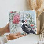 Australia Magpie Christmas Wrapping Paper Eucalyptus Aboriginal Watercolor Stylized - Aussie Hoodie