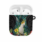 Sulphur-crested Cockatoo New Zealand AirPods Case Paua Shell Aotearoa Maori Tropical Flowers - Aussie Hoodie