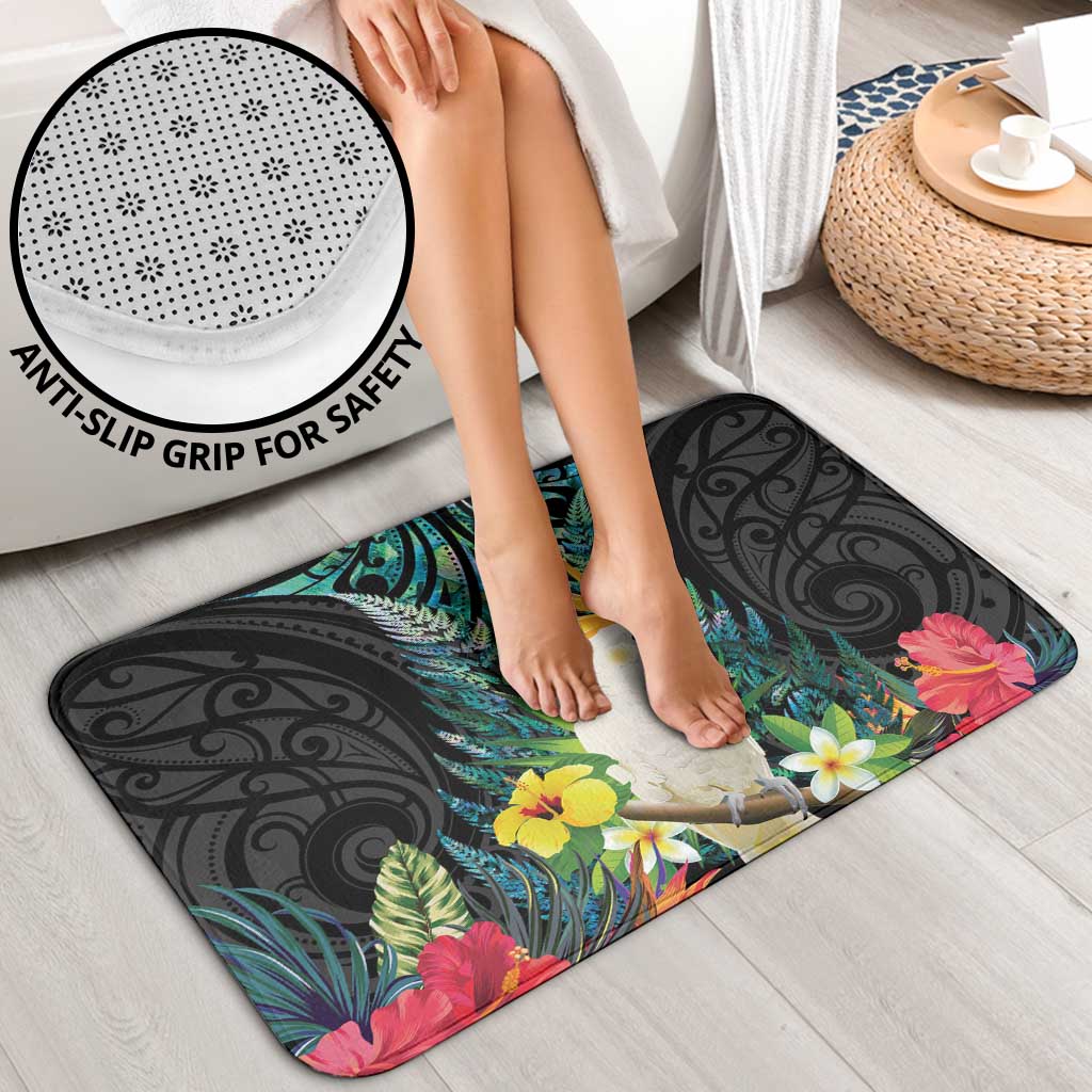 Sulphur-crested Cockatoo New Zealand Bathroom Set Paua Shell Aotearoa Maori Tropical Flowers - Aussie Hoodie