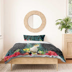 Sulphur-crested Cockatoo New Zealand Bedding Set Paua Shell Aotearoa Maori Tropical Flowers - Aussie Hoodie