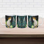 Sulphur-crested Cockatoo New Zealand Ceramic Mug Paua Shell Aotearoa Maori Tropical Flowers - Aussie Hoodie