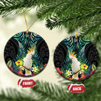 Sulphur-crested Cockatoo New Zealand Ceramic Ornament Paua Shell Aotearoa Maori Tropical Flowers - Aussie Hoodie