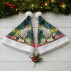 Sulphur-crested Cockatoo New Zealand Christmas Santa Hat Paua Shell Aotearoa Maori Tropical Flowers - Aussie Hoodie