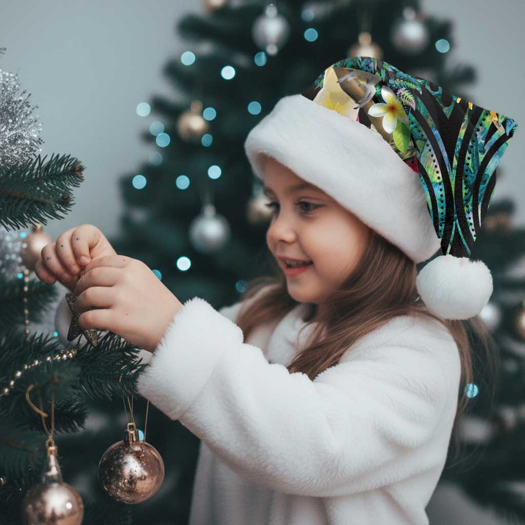 Sulphur-crested Cockatoo New Zealand Christmas Santa Hat Paua Shell Aotearoa Maori Tropical Flowers - Aussie Hoodie