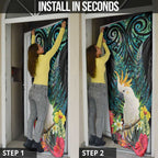 Sulphur-crested Cockatoo New Zealand Door Cover Paua Shell Aotearoa Maori Tropical Flowers - Aussie Hoodie