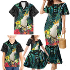 Sulphur-crested Cockatoo New Zealand Family Matching Mermaid Dress and Hawaiian Shirt Paua Shell Aotearoa Maori Tropical Flowers - Aussie Hoodie