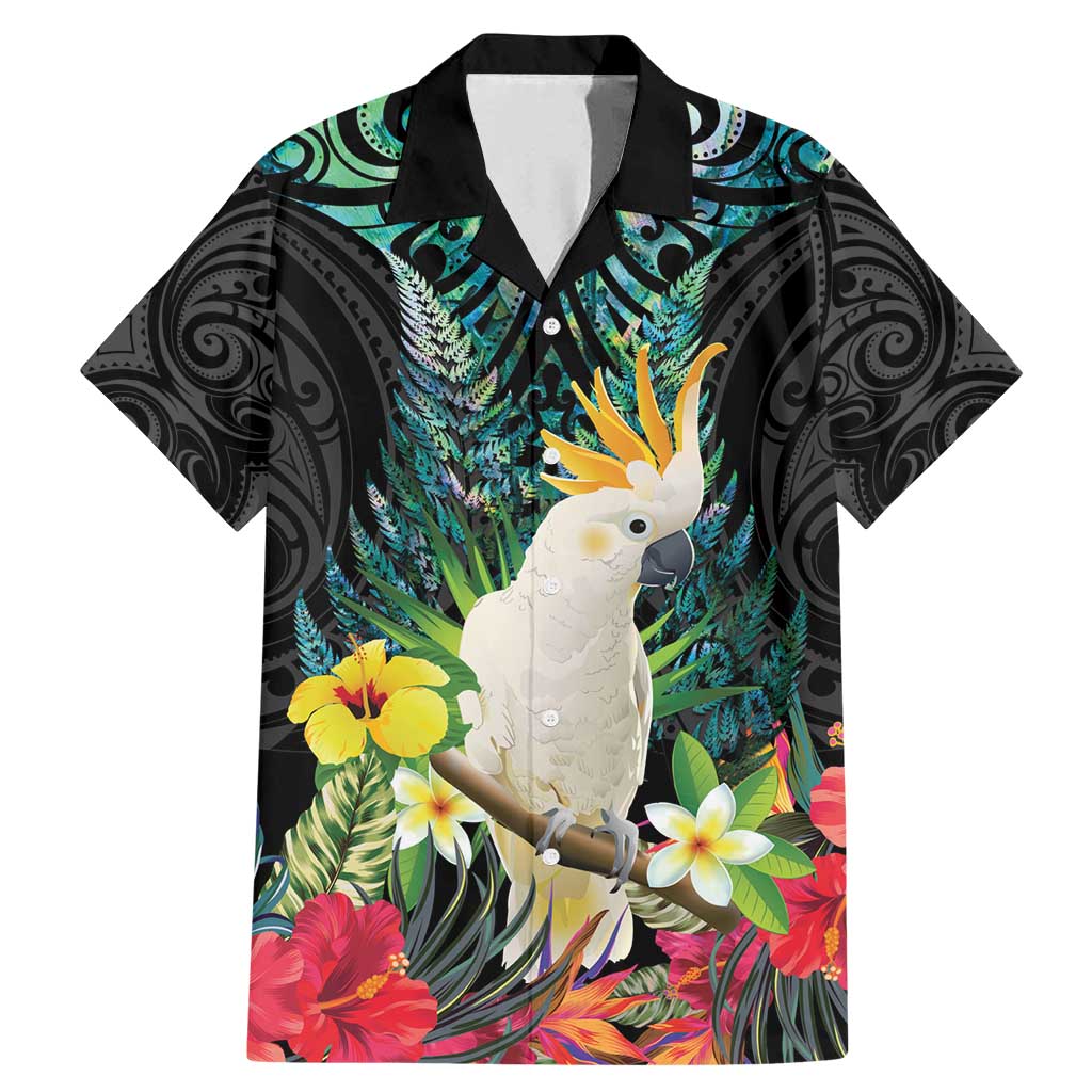 Sulphur-crested Cockatoo New Zealand Family Matching Mermaid Dress and Hawaiian Shirt Paua Shell Aotearoa Maori Tropical Flowers - Aussie Hoodie