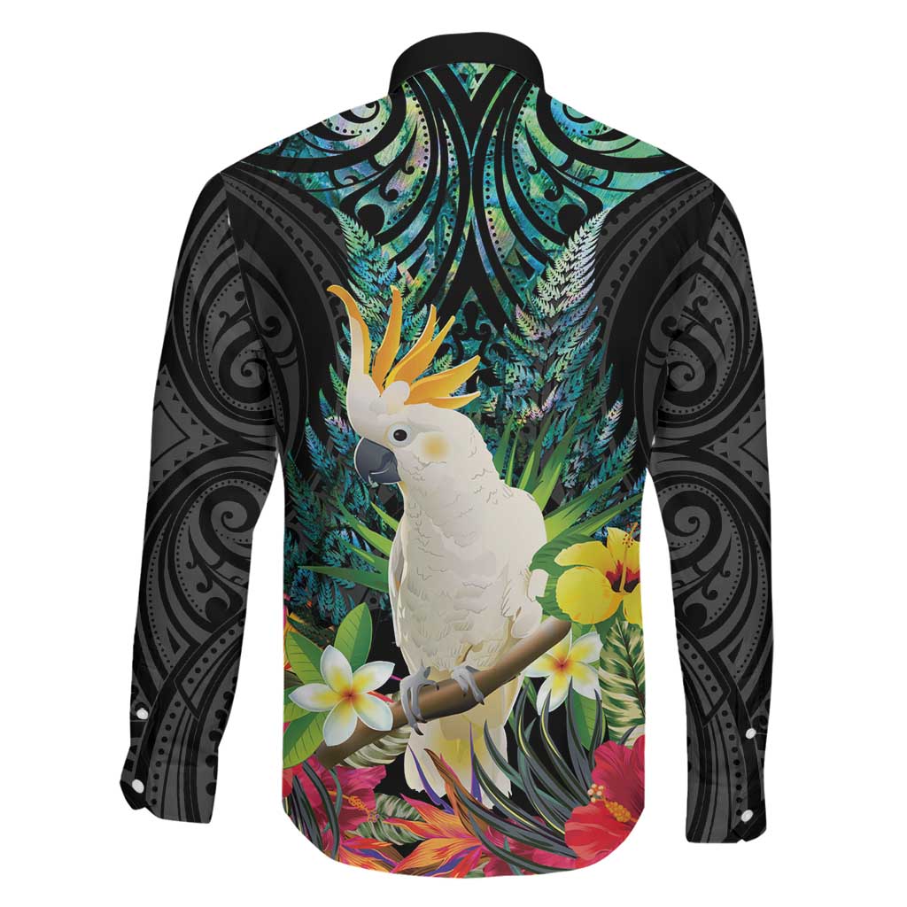 Sulphur-crested Cockatoo New Zealand Family Matching Mermaid Dress and Hawaiian Shirt Paua Shell Aotearoa Maori Tropical Flowers - Aussie Hoodie