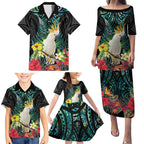 Sulphur-crested Cockatoo New Zealand Family Matching Puletasi and Hawaiian Shirt Paua Shell Aotearoa Maori Tropical Flowers - Aussie Hoodie