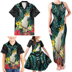 Sulphur-crested Cockatoo New Zealand Family Matching Tank Maxi Dress and Hawaiian Shirt Paua Shell Aotearoa Maori Tropical Flowers - Aussie Hoodie