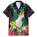 Sulphur-crested Cockatoo New Zealand Hawaiian Shirt Paua Shell Aotearoa Maori Tropical Flowers - Aussie Hoodie