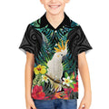 Sulphur-crested Cockatoo New Zealand Kid Hawaiian Shirt Paua Shell Aotearoa Maori Tropical Flowers - Aussie Hoodie