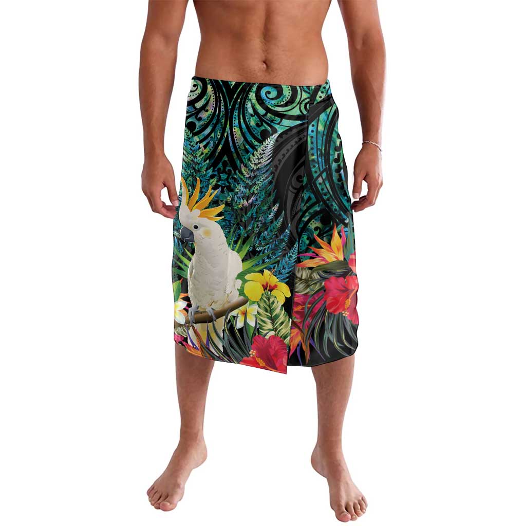 Sulphur-crested Cockatoo New Zealand Lavalava Paua Shell Aotearoa Maori Tropical Flowers - Aussie Hoodie