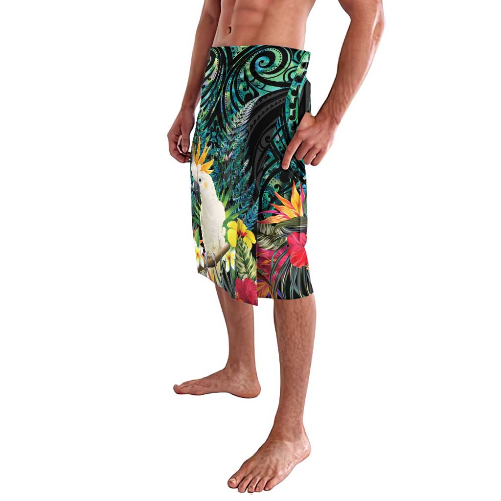 Sulphur-crested Cockatoo New Zealand Lavalava Paua Shell Aotearoa Maori Tropical Flowers - Aussie Hoodie