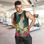 Sulphur-crested Cockatoo New Zealand Men Tank Top Paua Shell Aotearoa Maori Tropical Flowers - Aussie Hoodie