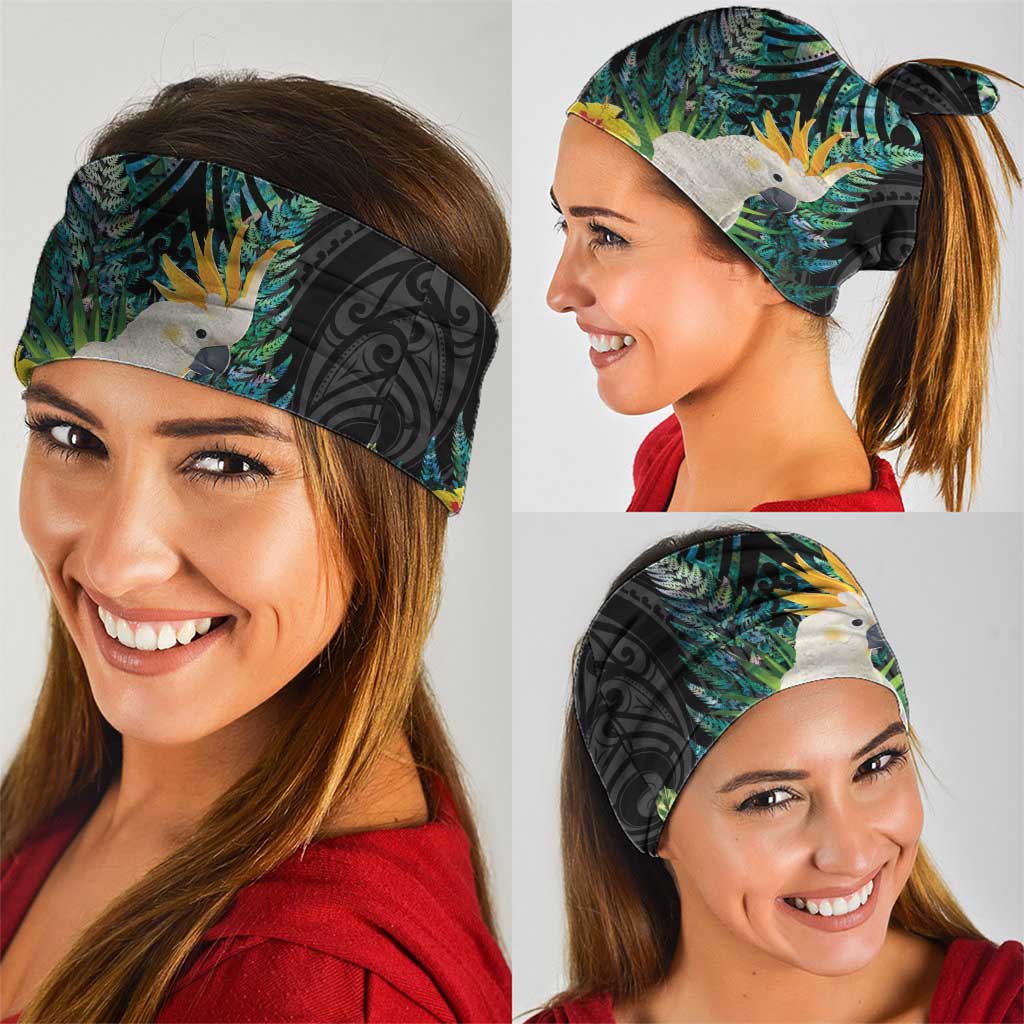 Sulphur-crested Cockatoo New Zealand Neck Gaiter Paua Shell Aotearoa Maori Tropical Flowers - Aussie Hoodie