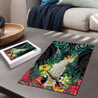 Sulphur-crested Cockatoo New Zealand Puzzle Paua Shell Aotearoa Maori Tropical Flowers - Aussie Hoodie