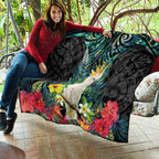 Sulphur-crested Cockatoo New Zealand Quilt Paua Shell Aotearoa Maori Tropical Flowers - Aussie Hoodie