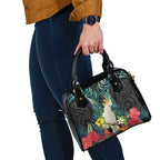 Sulphur-crested Cockatoo New Zealand Shoulder Handbag Paua Shell Aotearoa Maori Tropical Flowers - Aussie Hoodie