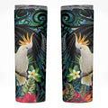 Sulphur-crested Cockatoo New Zealand Skinny Tumbler Paua Shell Aotearoa Maori Tropical Flowers - Aussie Hoodie