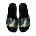 Sulphur-crested Cockatoo New Zealand Slide Sandals Paua Shell Aotearoa Maori Tropical Flowers - Aussie Hoodie