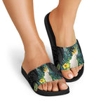 Sulphur-crested Cockatoo New Zealand Slide Sandals Paua Shell Aotearoa Maori Tropical Flowers - Aussie Hoodie