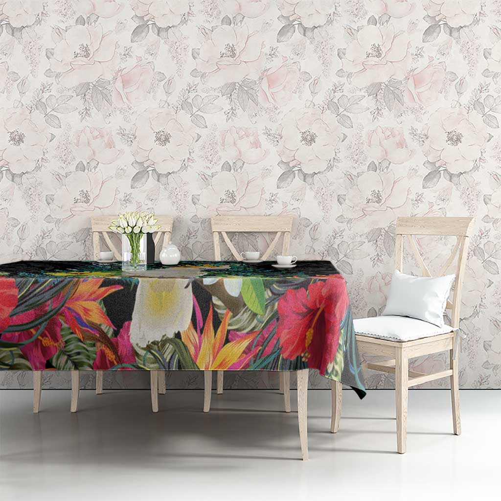 Sulphur-crested Cockatoo New Zealand Tablecloth Paua Shell Aotearoa Maori Tropical Flowers - Aussie Hoodie