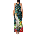 Sulphur-crested Cockatoo New Zealand Tank Maxi Dress Paua Shell Aotearoa Maori Tropical Flowers - Aussie Hoodie
