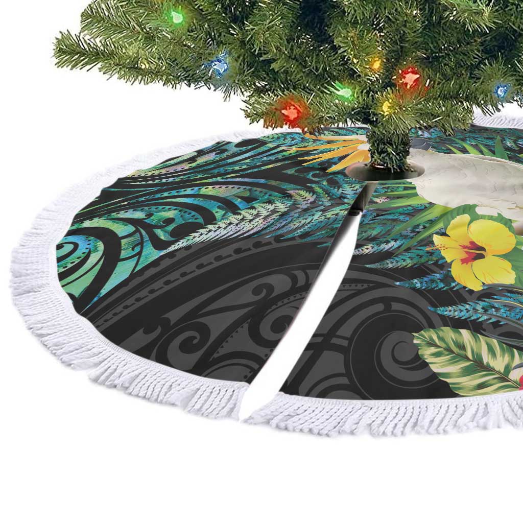 Sulphur-crested Cockatoo New Zealand Tree Skirt Paua Shell Aotearoa Maori Tropical Flowers - Aussie Hoodie