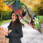 Sulphur-crested Cockatoo New Zealand Umbrella Paua Shell Aotearoa Maori Tropical Flowers - Aussie Hoodie