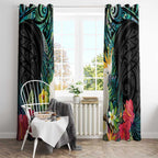 Sulphur-crested Cockatoo New Zealand Window Curtain Paua Shell Aotearoa Maori Tropical Flowers - Aussie Hoodie
