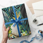 Sulphur-crested Cockatoo New Zealand Wrapping Paper Paua Shell Aotearoa Maori Tropical Flowers - Aussie Hoodie