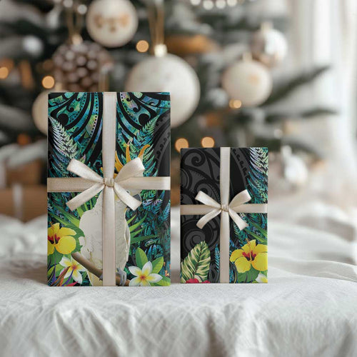 Sulphur-crested Cockatoo New Zealand Wrapping Paper Paua Shell Aotearoa Maori Tropical Flowers - Aussie Hoodie