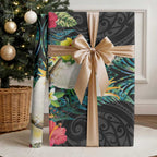 Sulphur-crested Cockatoo New Zealand Wrapping Paper Paua Shell Aotearoa Maori Tropical Flowers - Aussie Hoodie