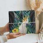 Sulphur-crested Cockatoo New Zealand Wrapping Paper Paua Shell Aotearoa Maori Tropical Flowers - Aussie Hoodie
