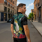 Sulphur-crested Cockatoo New Zealand Zipper Polo Shirt Paua Shell Aotearoa Maori Tropical Flowers - Aussie Hoodie