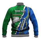 Personalised Rabbitohs And Cowboys Rugby Baseball Jacket Dynamic Style