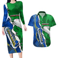 Personalised Rabbitohs And Cowboys Rugby Couples Matching Long Sleeve Bodycon Dress and Hawaiian Shirt Dynamic Style