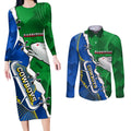 Personalised Rabbitohs And Cowboys Rugby Couples Matching Long Sleeve Bodycon Dress and Long Sleeve Button Shirt Dynamic Style
