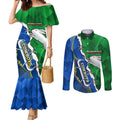 Personalised Rabbitohs And Cowboys Rugby Couples Matching Mermaid Dress and Long Sleeve Button Shirt Dynamic Style