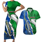 Personalised Rabbitohs And Cowboys Rugby Couples Matching Short Sleeve Bodycon Dress and Hawaiian Shirt Dynamic Style