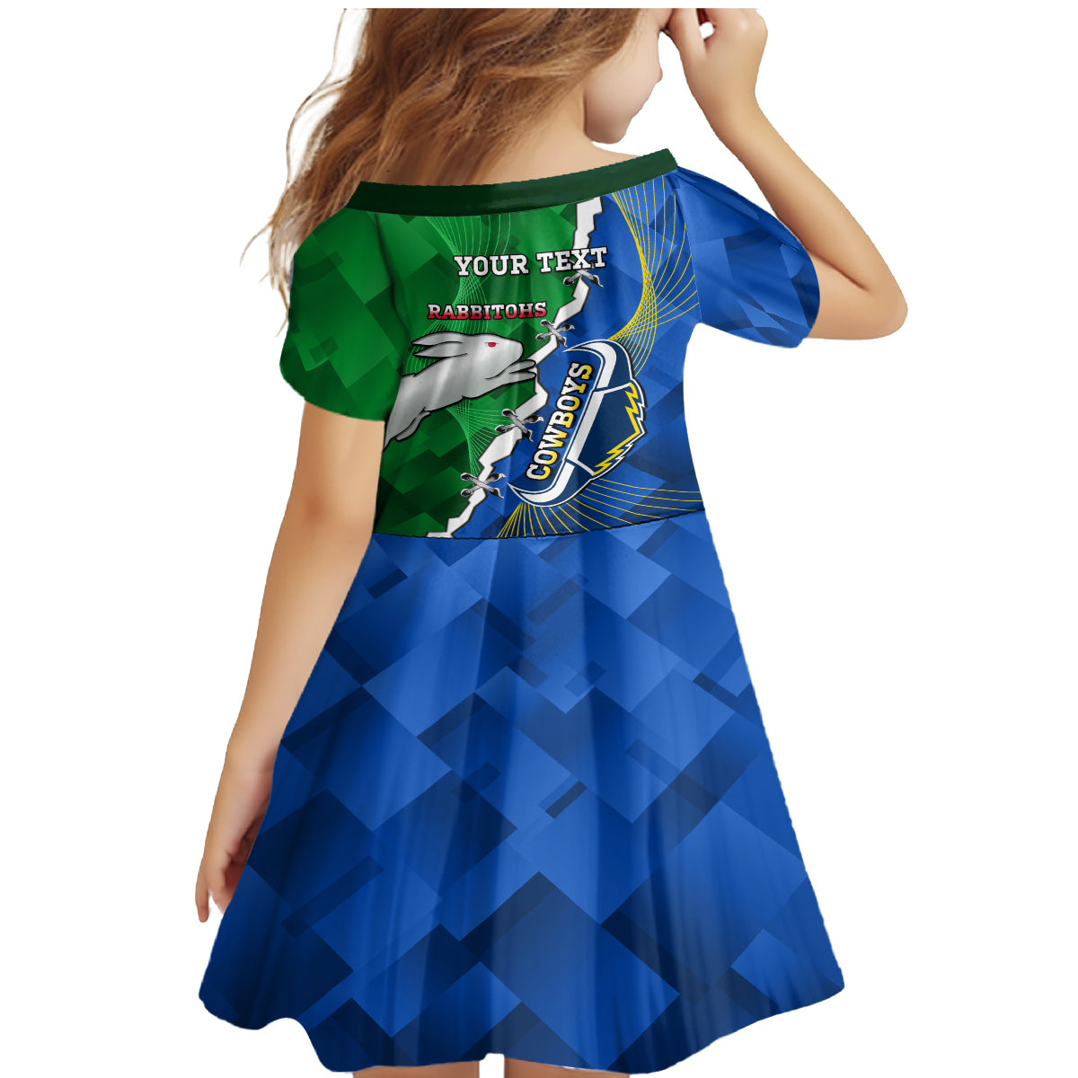 Personalised Rabbitohs And Cowboys Rugby Family Matching Mermaid Dress and Hawaiian Shirt Dynamic Style