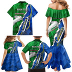 Personalised Rabbitohs And Cowboys Rugby Family Matching Mermaid Dress and Hawaiian Shirt Dynamic Style