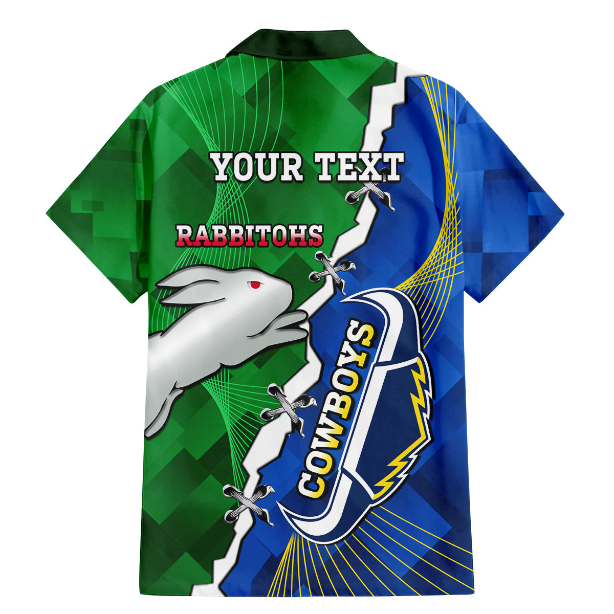 Personalised Rabbitohs And Cowboys Rugby Family Matching Mermaid Dress and Hawaiian Shirt Dynamic Style