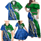 Personalised Rabbitohs And Cowboys Rugby Family Matching Off Shoulder Maxi Dress and Hawaiian Shirt Dynamic Style
