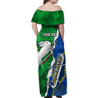 Personalised Rabbitohs And Cowboys Rugby Family Matching Off Shoulder Maxi Dress and Hawaiian Shirt Dynamic Style