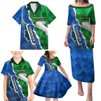 Personalised Rabbitohs And Cowboys Rugby Family Matching Puletasi and Hawaiian Shirt Dynamic Style